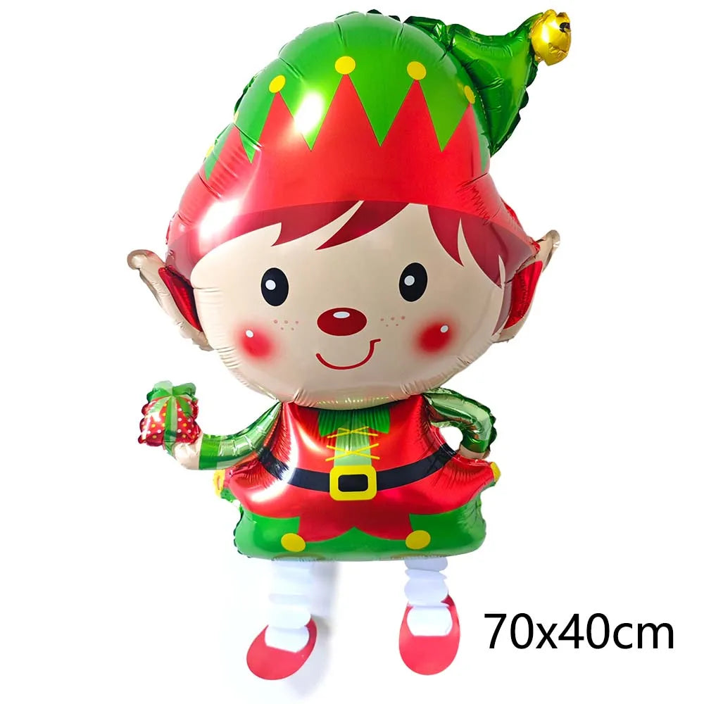 Large Standing 4D Foil Christmas Balloon - Inflatable Holiday Decor with Base