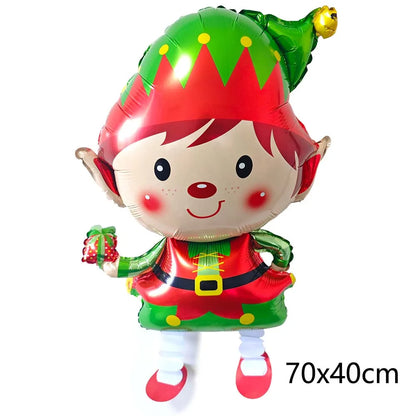 Large Standing 4D Foil Christmas Balloon - Inflatable Holiday Decor with Base