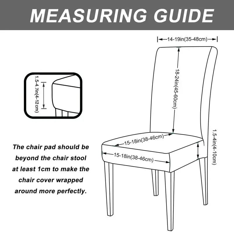 Universal Waterproof Stretch Jacquard Dining Chair Covers – Elastic Spandex Slipcover Seat Protector