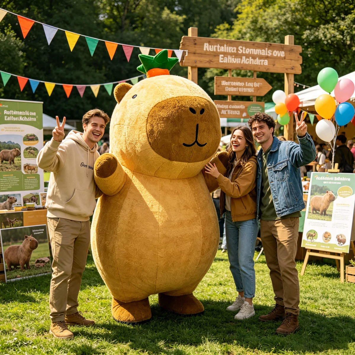 2.6m Inflatable Capybara Mascot Costume - Adult Plush Animal Cosplay Suit for Parades & Events