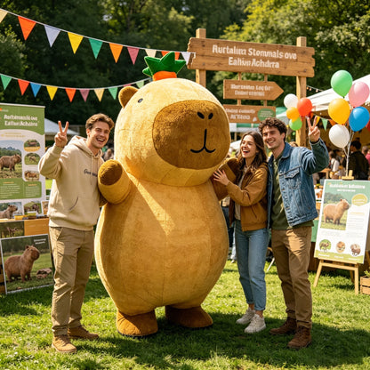 2.6m Inflatable Capybara Mascot Costume - Adult Plush Animal Cosplay Suit for Parades & Events
