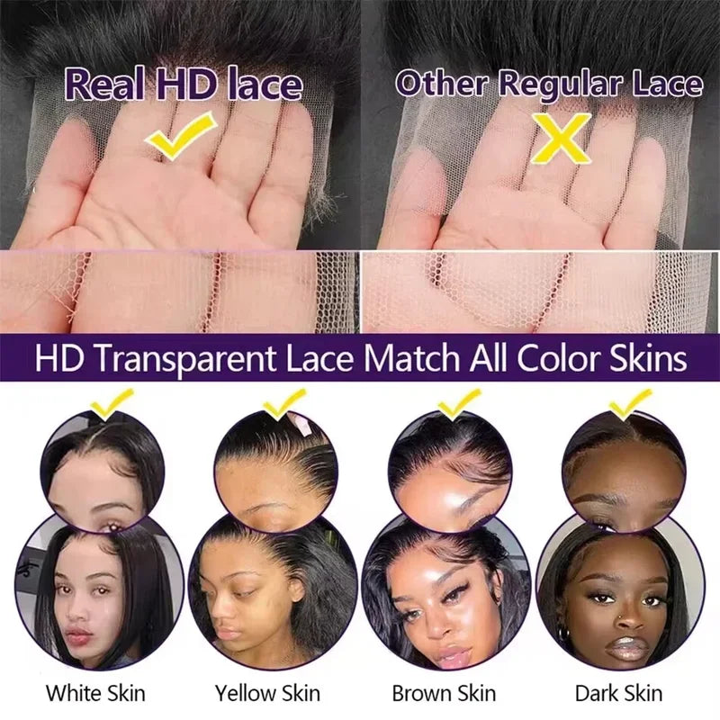 13x6 Glueless 250 Density Brazilian Deep Wave Curly Human Hair Wig
