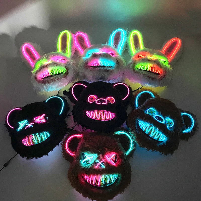 Novelty LED Bloody Furry Bunny Rabbit Bear Mask