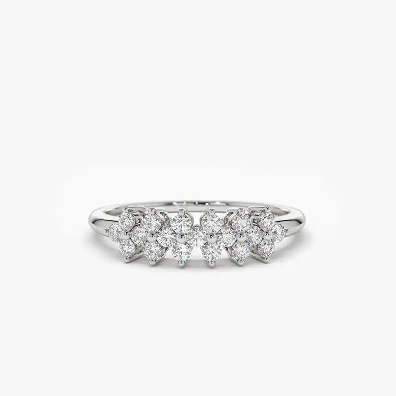 925 Sterling Silver 2mm Moissanite Ring With Certificate