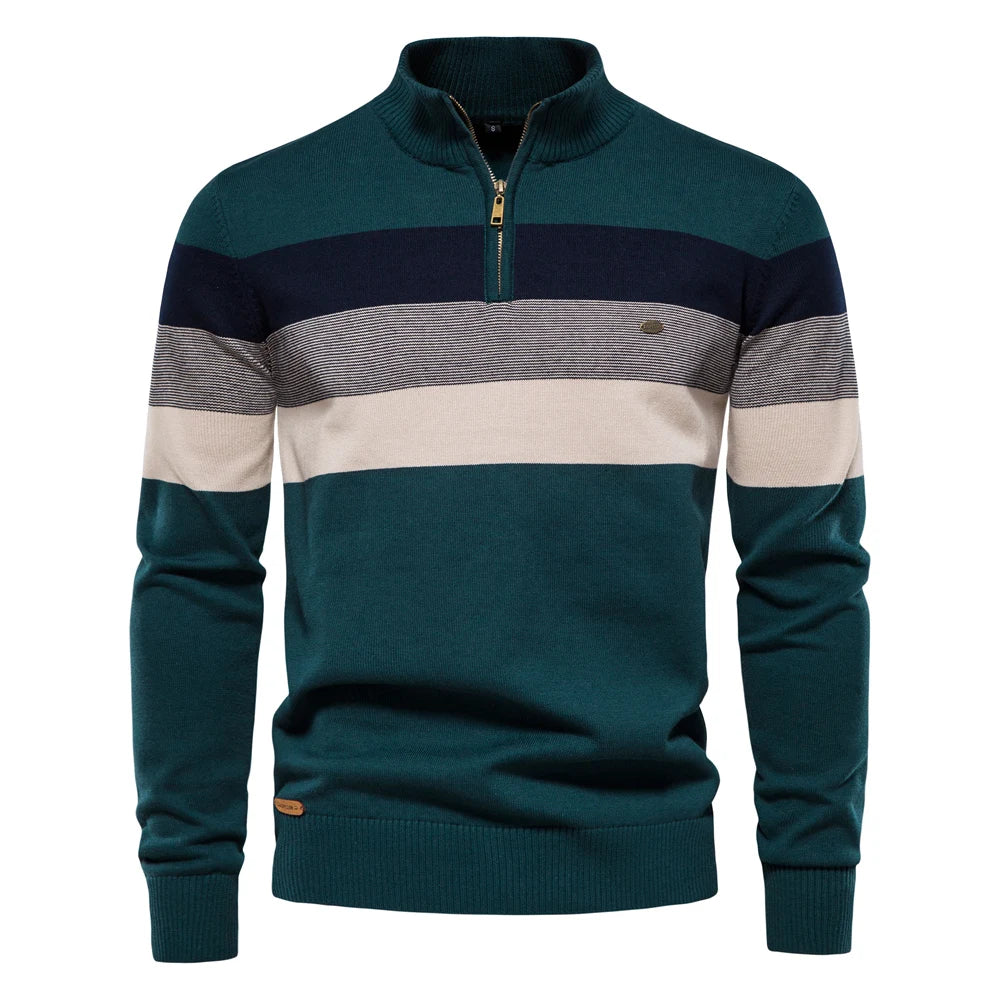 Cotton Mock Neck Stand Collar Sweaters