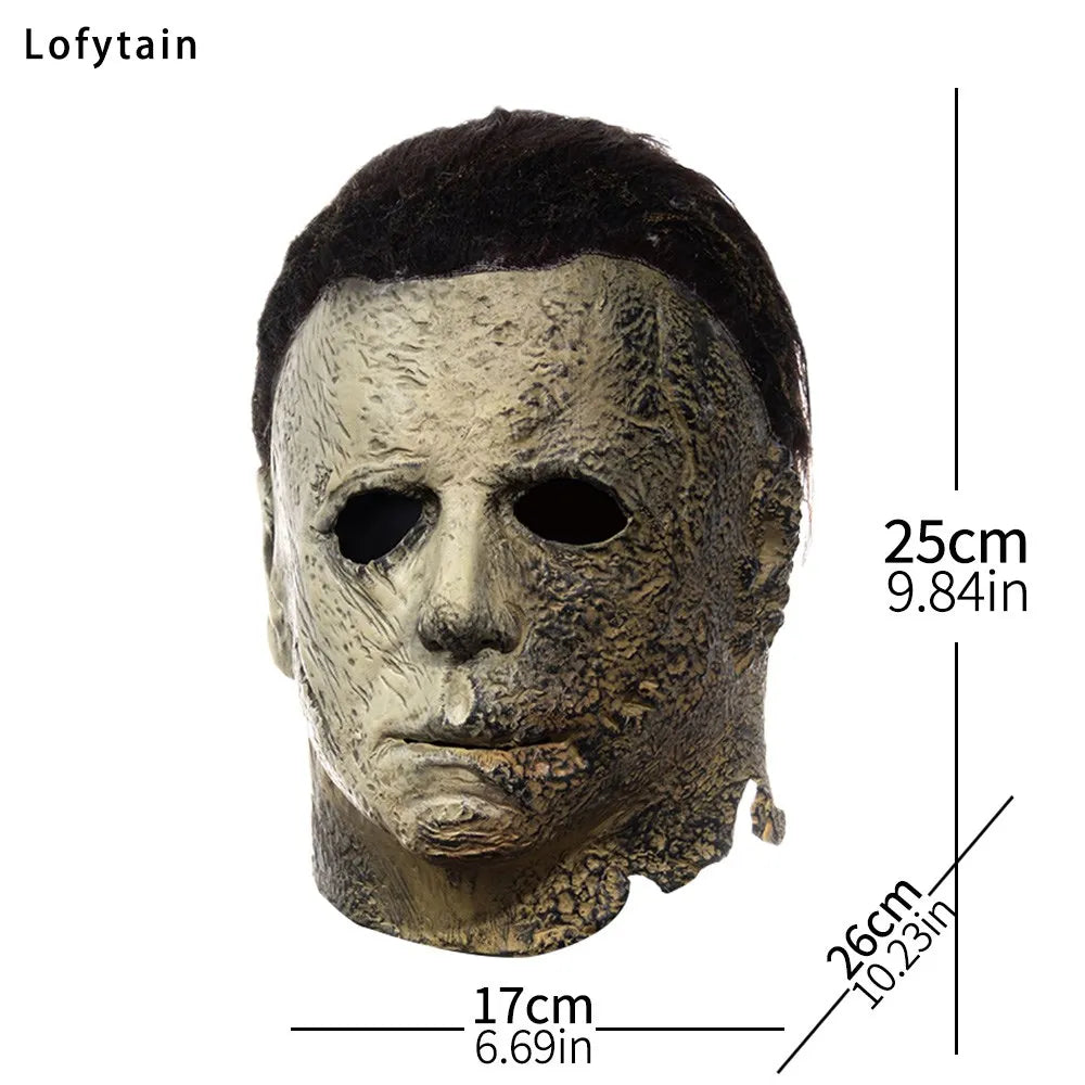 Lofytain 2022 Halloween Ends Michael Myers Horror Mask - Bloody Creepy Latex Cosplay Helmet