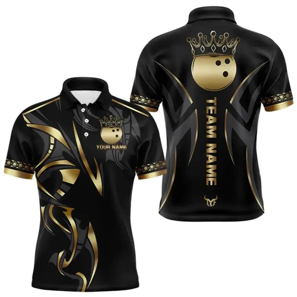 Men's Custom Name Bowling Graphic Polo Shirt