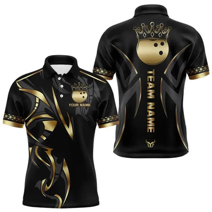 Men's Custom Name Bowling Graphic Polo Shirt