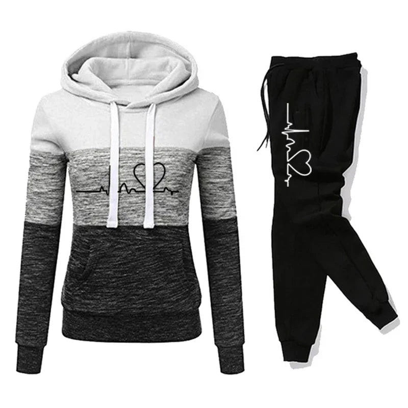 Hooded Sweatshirt Versatile Joggers Set