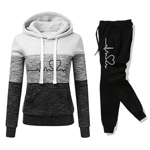 Hooded Sweatshirt Versatile Joggers Set