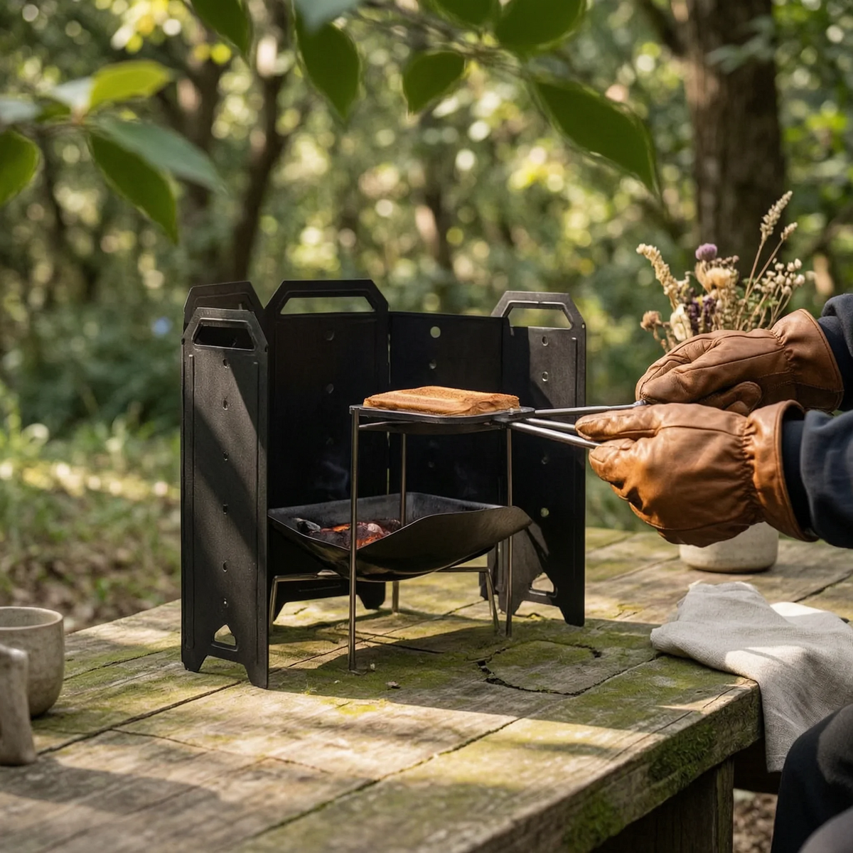 Foldable 8-Panel Metal Fireplace & Camping Heater Windscreen