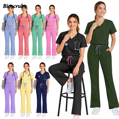Bioscrubs Women's Ultra-Soft Medical Scrubs Set (Top & Pants)