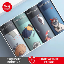 MiiOW 4Pcs Cotton Funny Animal Print Antibacterial Underwear