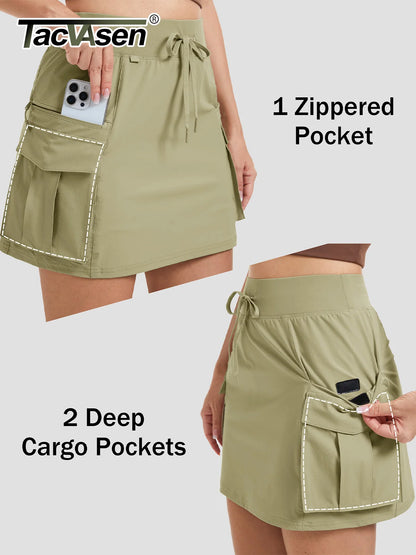 TACVASEN Women's Water-Resistant Hiking Cargo Skort
