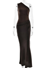 One Shoulder Sleeveless Evening Dress