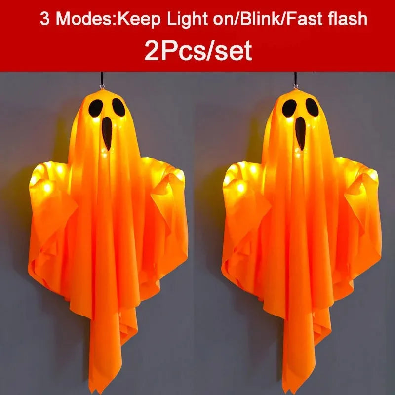 Hanging LED Light-Up Ghost Halloween Decoration