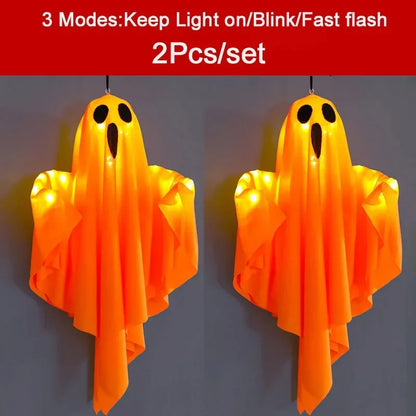 Hanging LED Light-Up Ghost Halloween Decoration