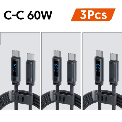Toocki 100W USB-C to USB-C Fast Charging Cable with LED Digital Display