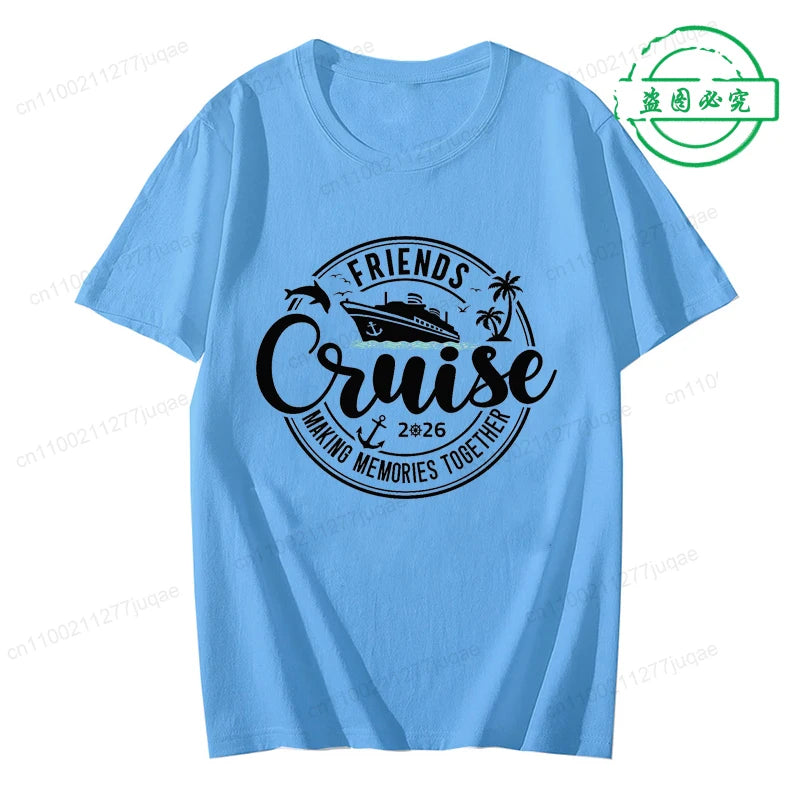 Women’s Cruise Squad 2026 Graphic T-Shirt – Casual Short Sleeve Vacation Tee