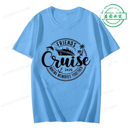 Women’s Cruise Squad 2026 Graphic T-Shirt – Casual Short Sleeve Vacation Tee