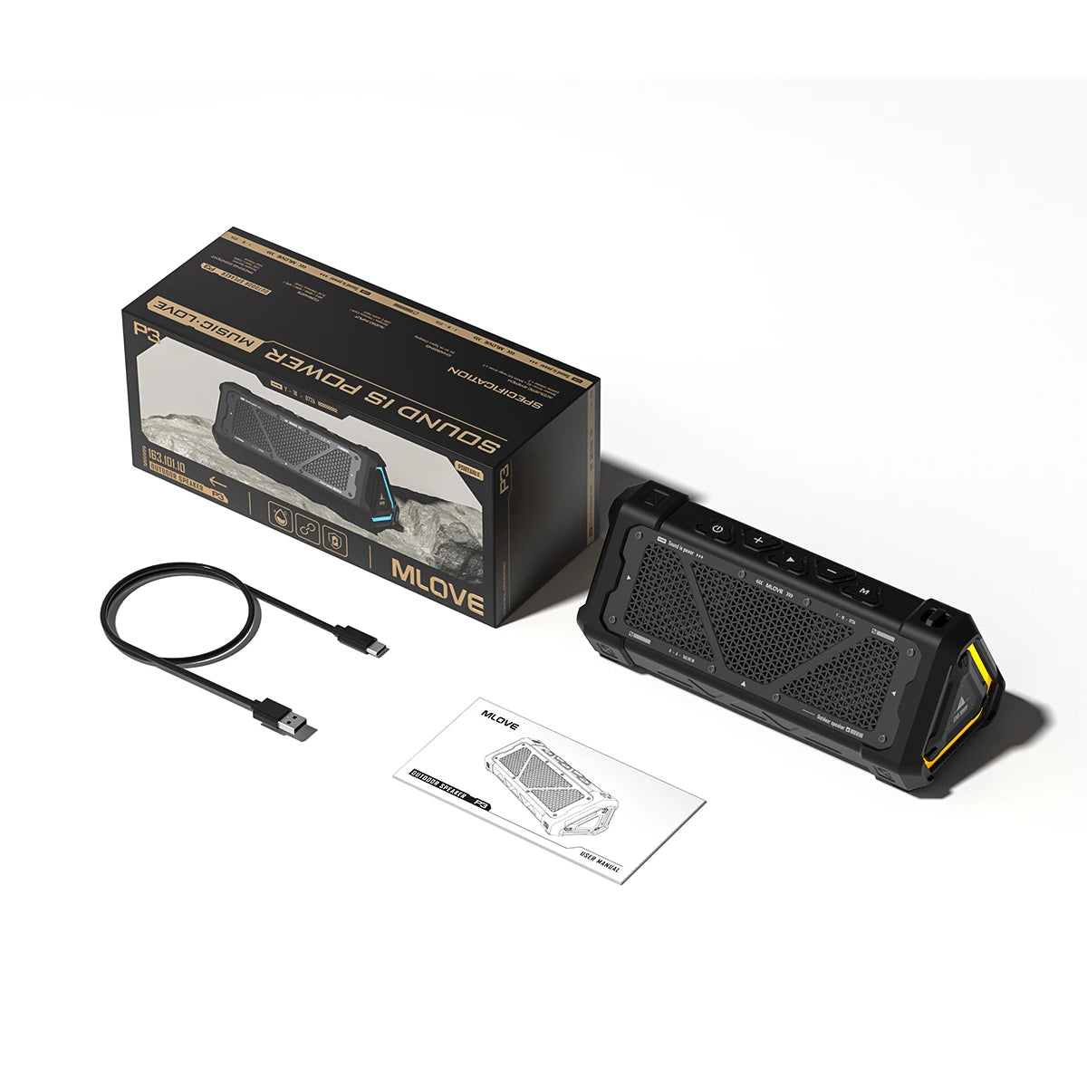 MLOVE P3 40W Portable Outdoor Bluetooth Speaker – IPX7 Waterproof with RGB Lights