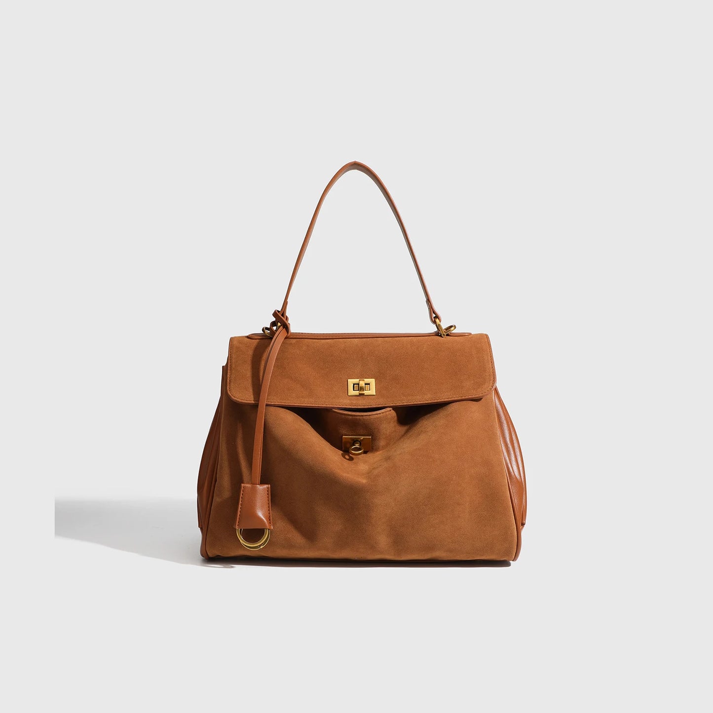 Women's Split Leather Large Capacity Tote Bag & Shoulder Handbag