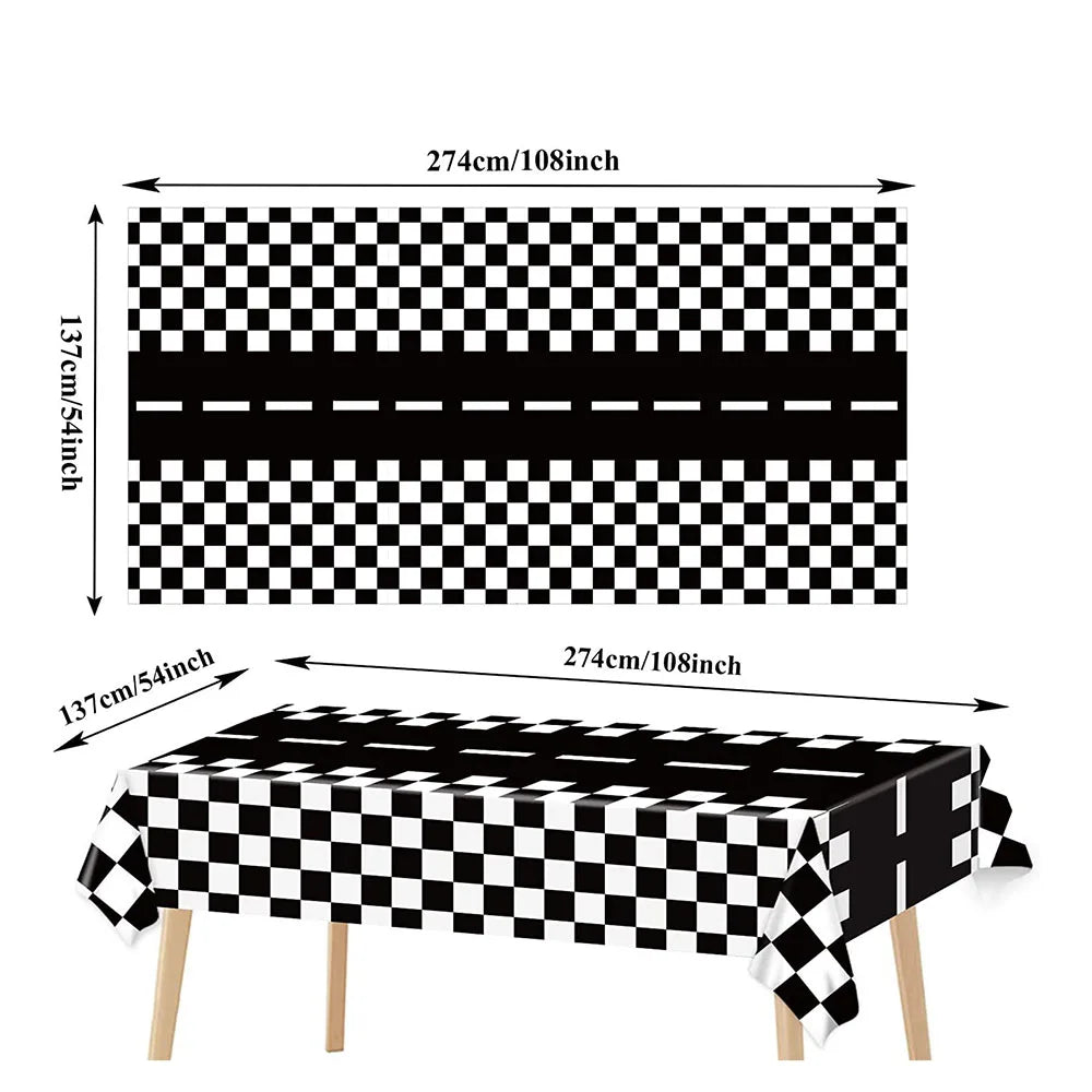 Racing Birthday Decorations Tableclothb