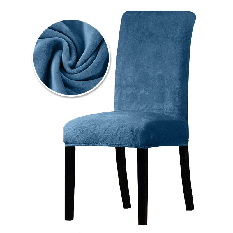 Luxurious Soft Velvet Stretch Chair Covers – Universal Slipcover Protector for Dining Room, Hotel & Office