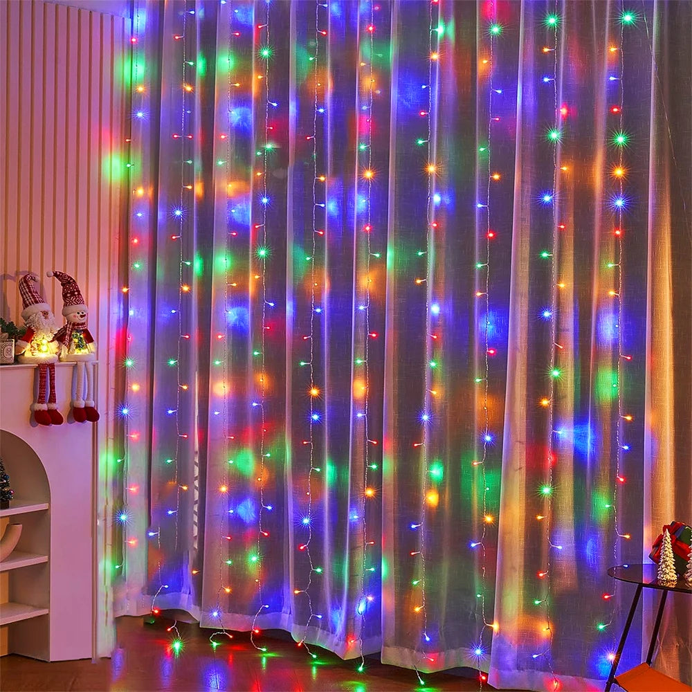 LED Curtain Light String Holiday Curtain Garland Lights