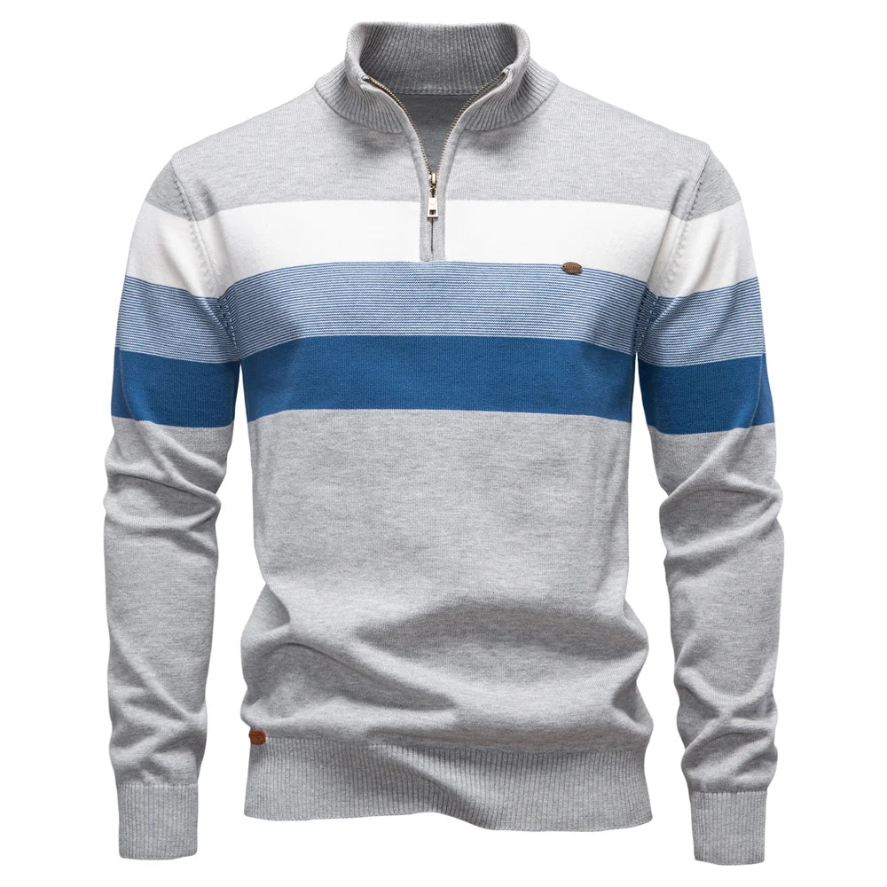 Cotton Mock Neck Stand Collar Sweaters