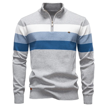 Cotton Mock Neck Stand Collar Sweaters