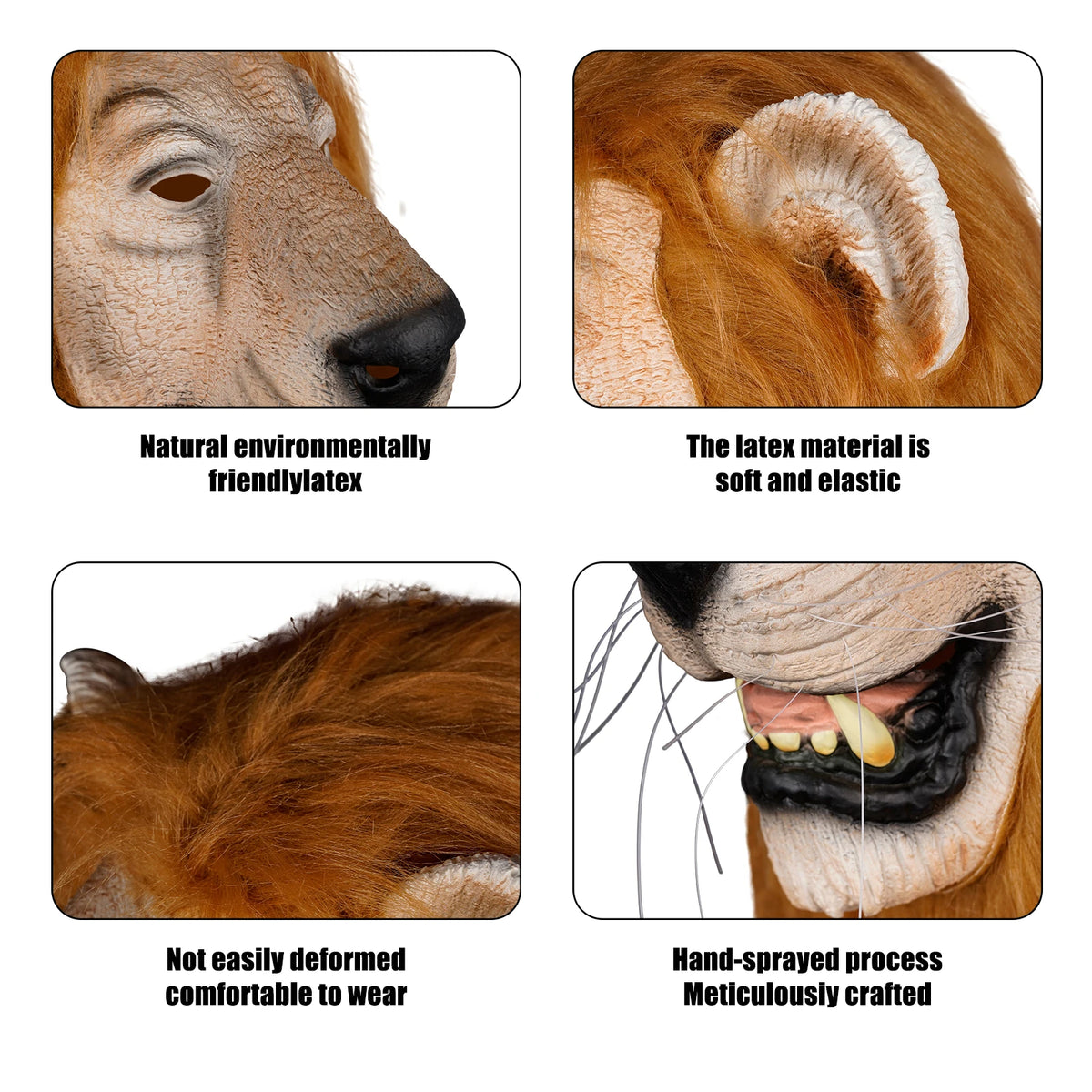 Realistic Lion Latex Mask