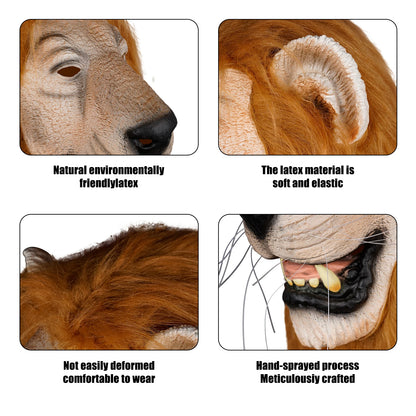 Realistic Lion Latex Mask