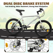 20" Kids 7-Speed Bike with Steel Frame and Dual Disc Brakes