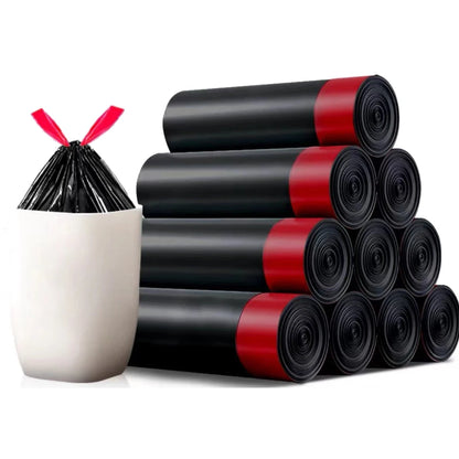 Thick Tear-Off Drawstring Trash Can Liners