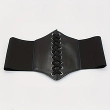 Black Wide Faux Leather Slimming Waist Belt