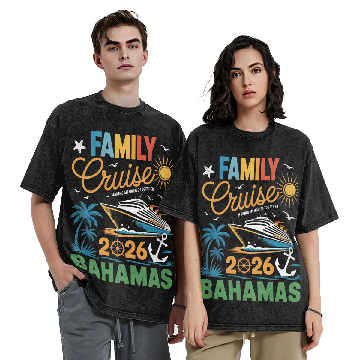 Family Cruise 2026 Washed Vintage Cotton T-Shirt