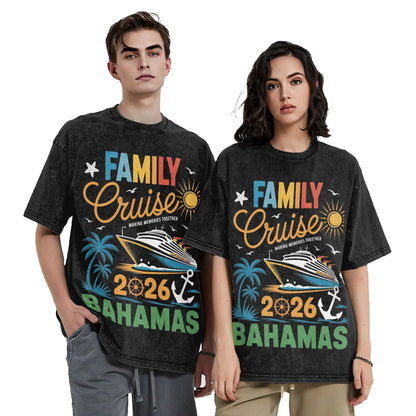 Family Cruise 2026 Washed Vintage Cotton T-Shirt