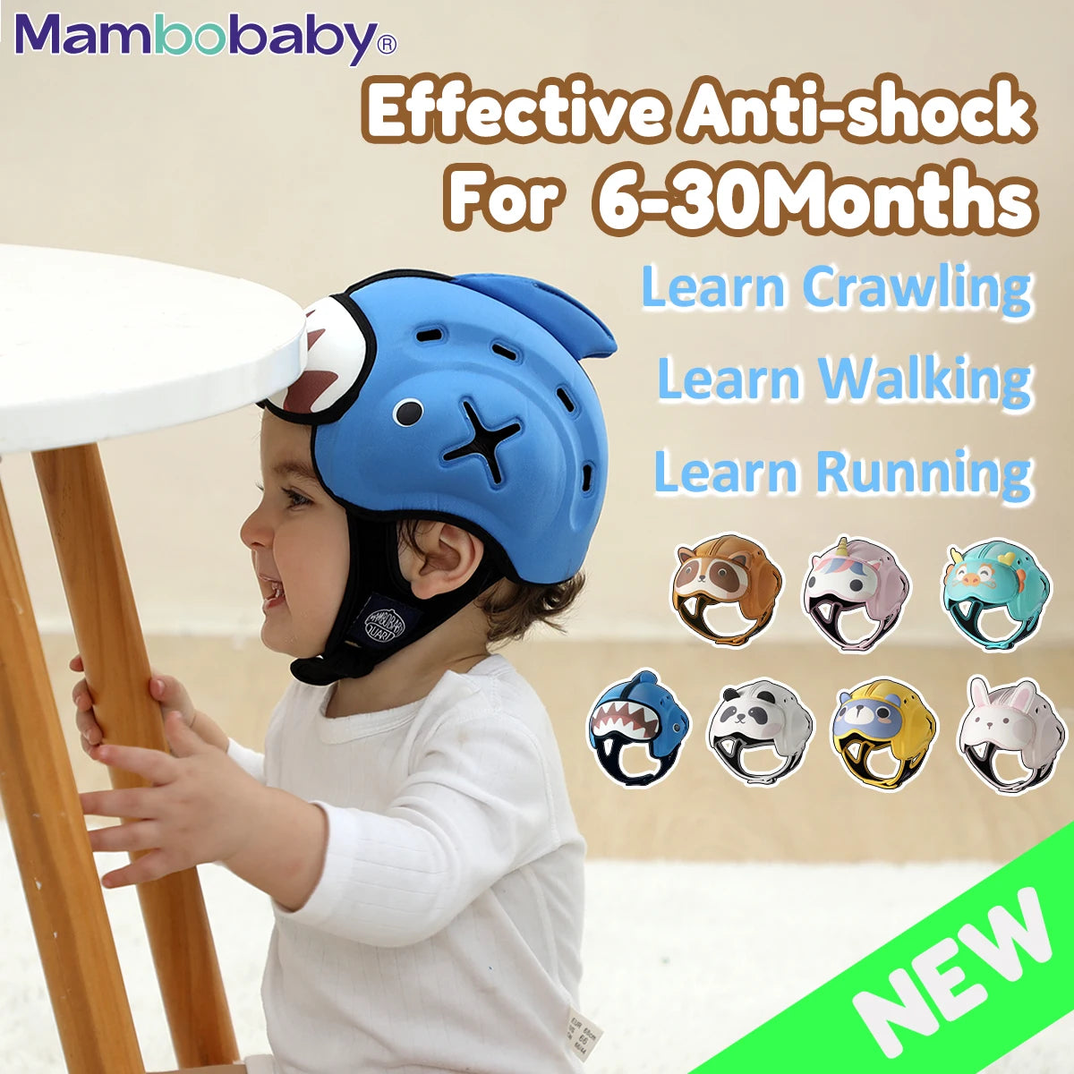 Mambobaby Safe Anti-Shock Baby Helmet Head Protector