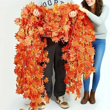 Artificial Autumn Maple Leaf Hanging Garland