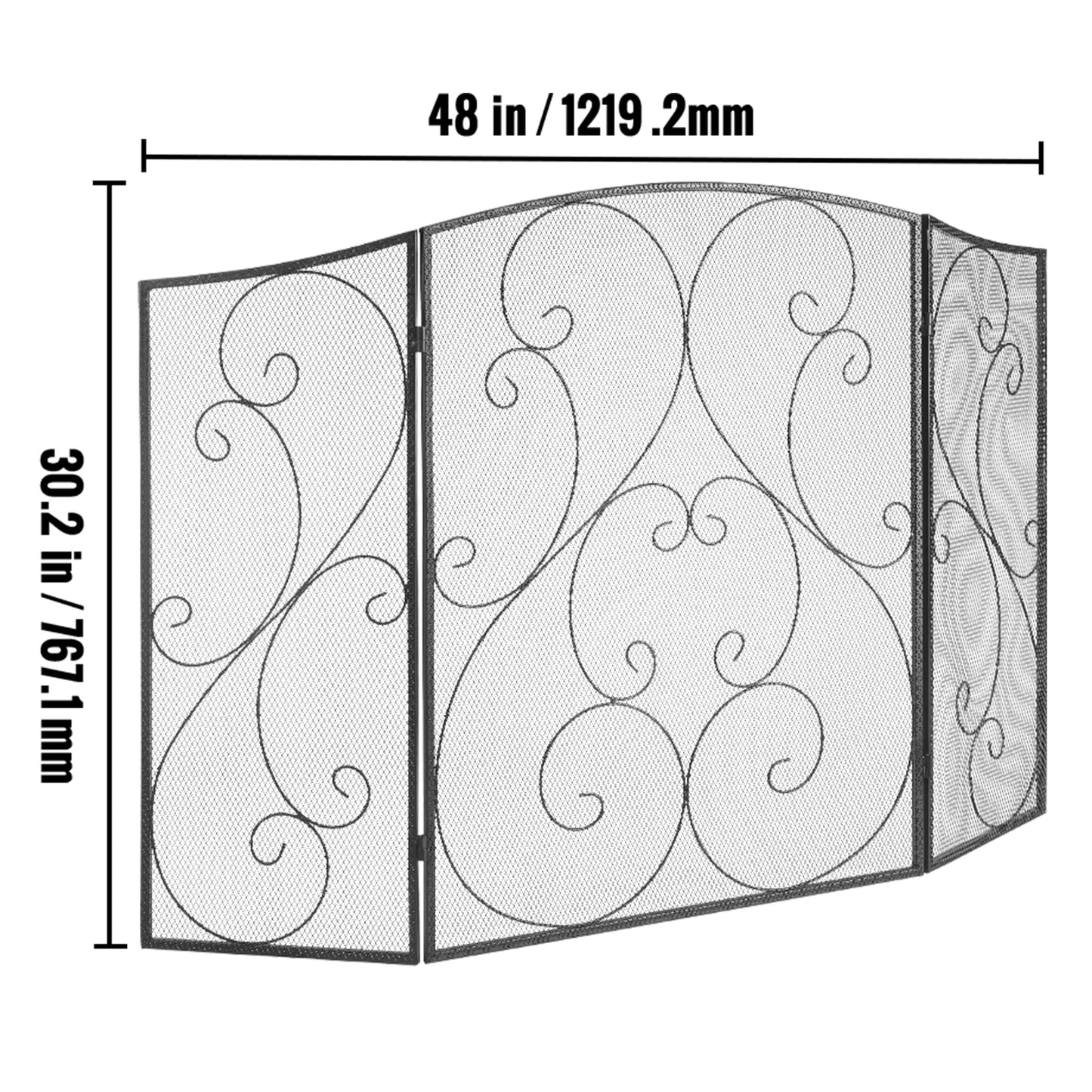 SucceBuy Fireplace Screen with Door Iron
