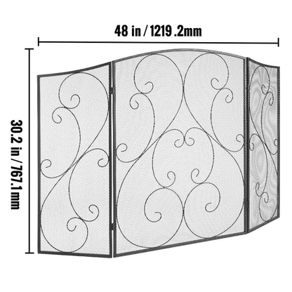 SucceBuy Fireplace Screen with Door Iron
