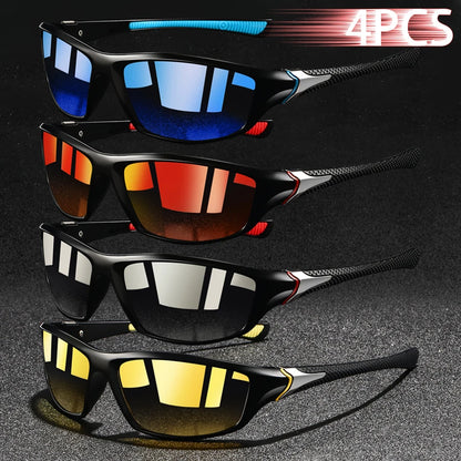 4-Pack Unisex UV400 Polarized Sports Sunglasses