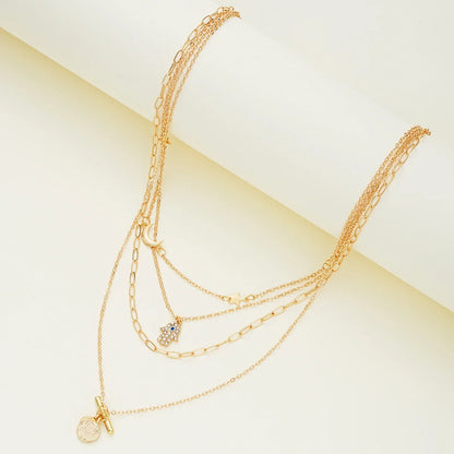 Gold Color Designer Multilayer Chain