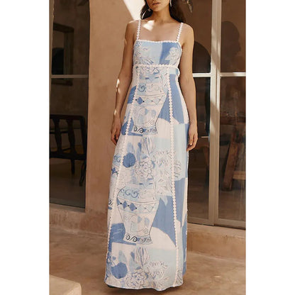 Women's Tie-Dye Spaghetti Strap Ankle-Length Sundress