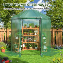 7x7x7.3FT Heavy Duty Metal Walk-in Greenhouse with 180g Double Layer Cover