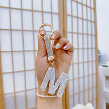 Sparkling Rhinestone Alphabet Keychain