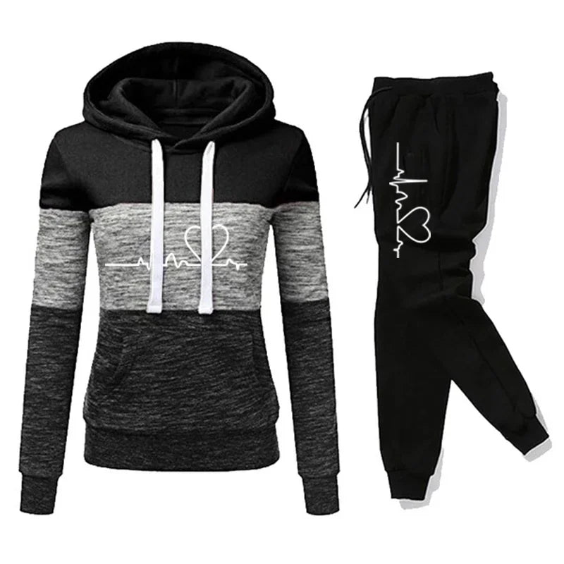 Hooded Sweatshirt Versatile Joggers Set