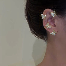 Gold Color Moon Star Clip Earrings For Women