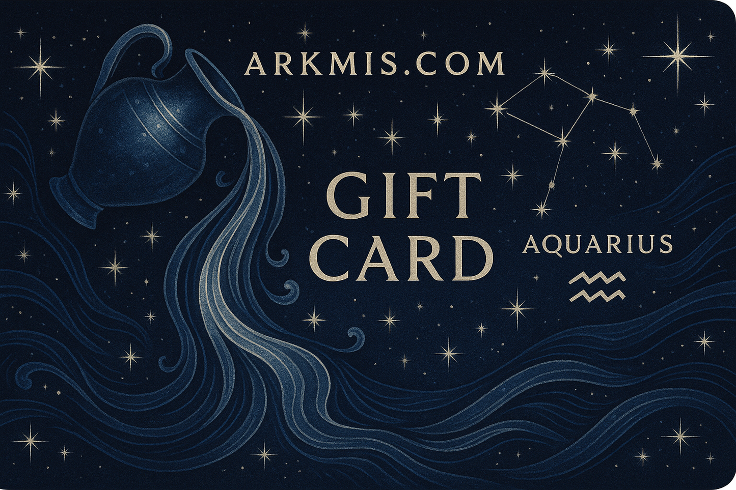 Aquarius themed gift card for Arkmis.com